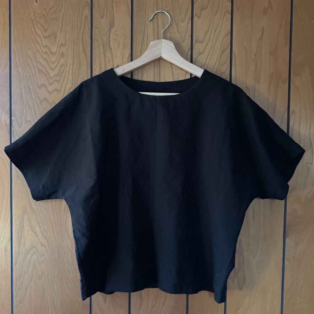Vintage Black Silk Top